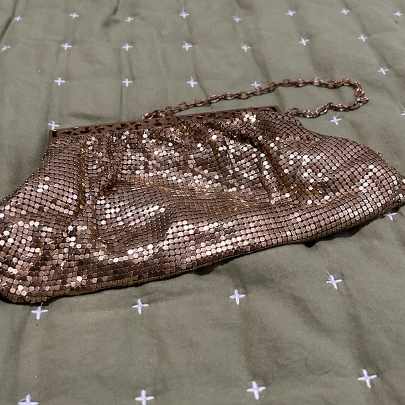 Whiting and Davis Gold mesh metal purse handbag vintage - Picture 8 of 11